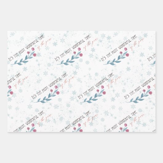 Wunderschöne Weihnachtspastells Geschenkpapier Set (Vorderseite)