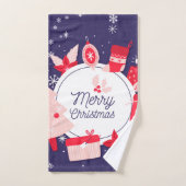 Wunderschöne Weihnachtsschneeflocken Badhandtuch Set (Handtuch)