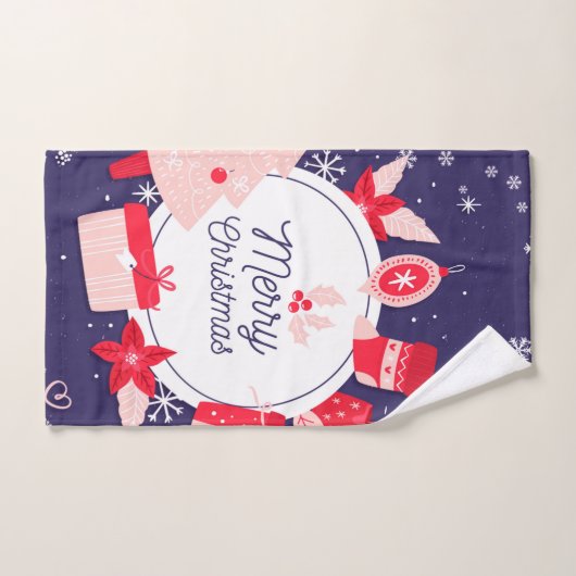 Wunderschöne Weihnachtsschneeflocken Badhandtuch Set (Handtuch)