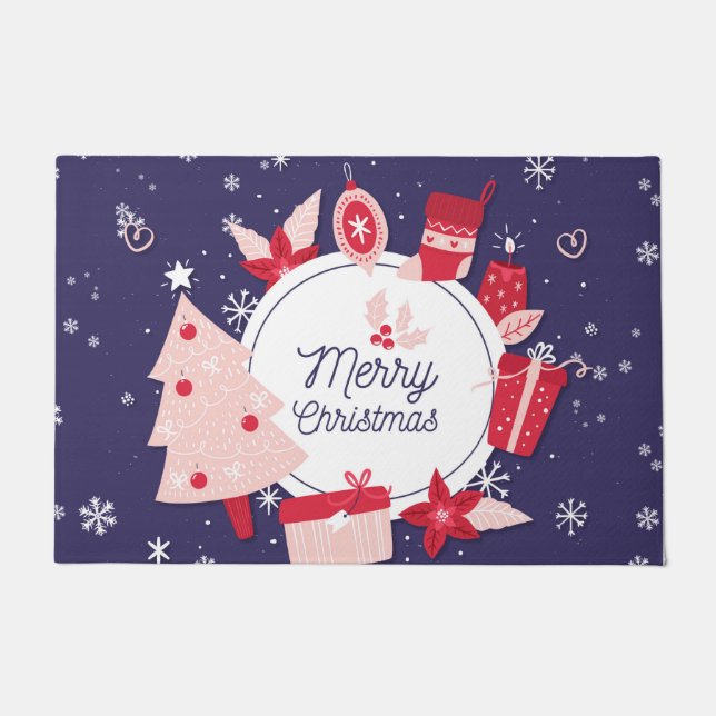 Wunderschöne Weihnachtsschneeflocken Fußmatte (Vorderseite)