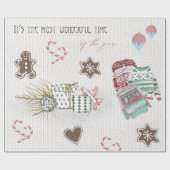 Wunderschöne Weihnachtszeit Moderne Wasserfarbe Geschenkpapier (Flach)