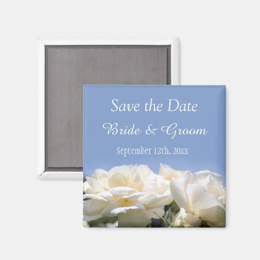 wunderschöne weiße Blume Save the Date Hochzeit Magnet (Vorderseite/Rückseite)