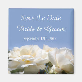 wunderschöne weiße Blume Save the Date Hochzeit Magnet
