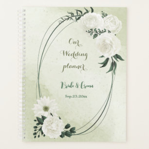 wunderschöne weiße Blumen Hochzeit Planer