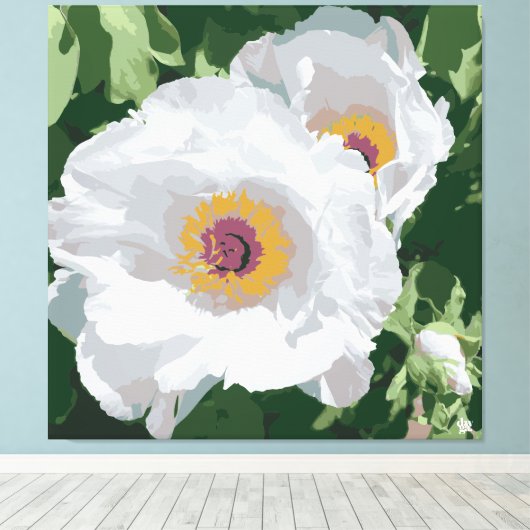 Wunderschöne weiße Pfoten auf der Leinwand (Insitu (Holzboden))