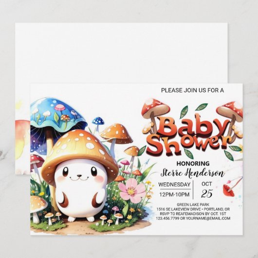 Wunderschöne Whispers Baby Dusche Einladung (Vorne/Hinten)