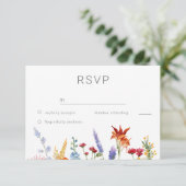 Wunderschöne Wildblumen in Wasserfarbe Hochzeit RSVP Karte (Stehend Vorderseite)
