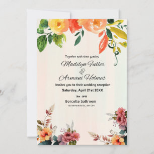 Wunderschöne wilde Blumen Hochzeit Einladung