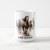 wunderschöne wilde Pferde Kaffeetasse (Mittel)