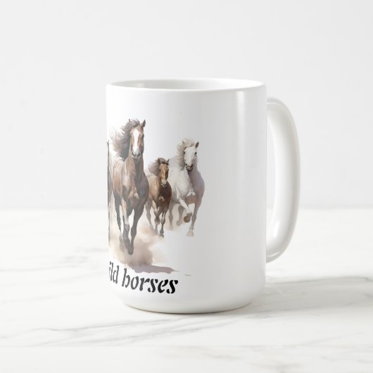 wunderschöne wilde Pferde Kaffeetasse (VorderseiteRechts)