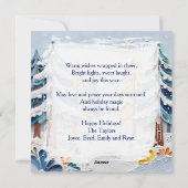 Wunderschöne Winterlandschaft | Verzauberter Wald Feiertagskarte (Rückseite)