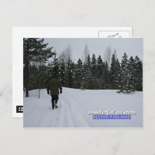 Wunderschöne Winterspiele in Suomi Finnland Postkarte (Vorne/Hinten)