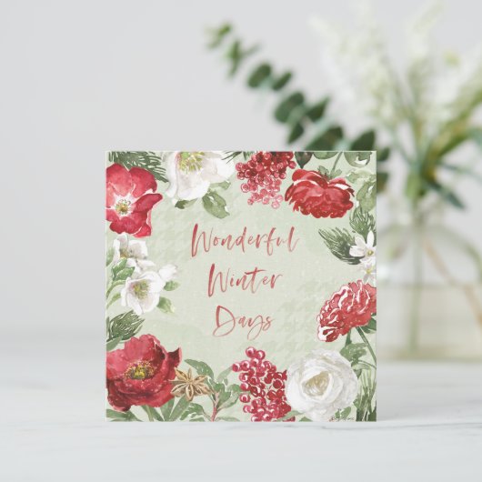 Wunderschöne Wintertage Feiertagskarte (Stehend Vorderseite)