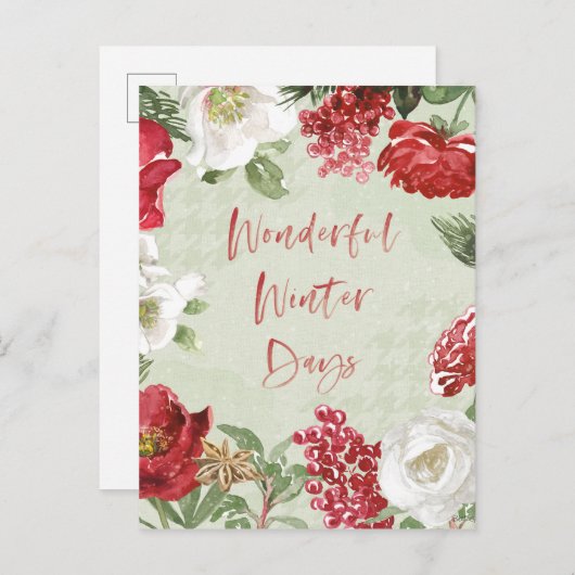 Wunderschöne Wintertage Feiertagspostkarte (Vorne/Hinten)