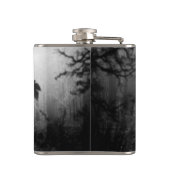 Wunderschöne Wölfe Schwarz und Weiß Leaf uns allei Flachmann (Rückseite)