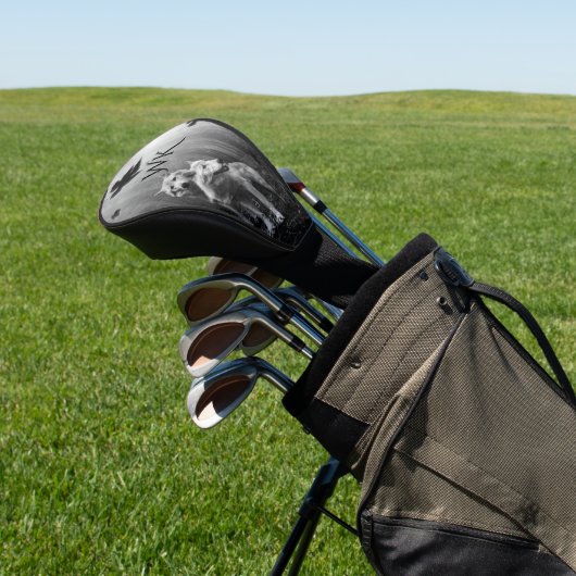 Wunderschöne Wölfe Schwarz und Weiß Leaf uns allei Golf Headcover (In SItu)