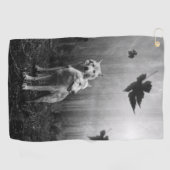 Wunderschöne Wölfe Schwarz und Weiß Leaf uns allei Golfhandtuch (Horizontal)