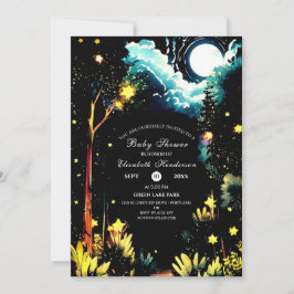 Wunderschöne Woodland Babydusche Einladung