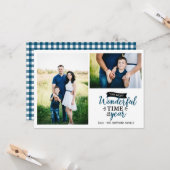 Wunderschöne Zeit Blue kariert Holiday 2 Foto Coll Karte (Vorderseite/Rückseite Beispiel)