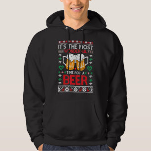Wunderschöne Zeit für ein Bier hässlich Weihnachts Hoodie