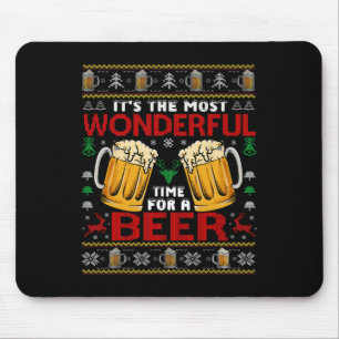 Wunderschöne Zeit für ein Bier hässlich Weihnachts Mousepad