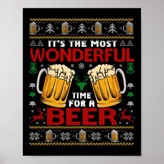Wunderschöne Zeit für ein Bier hässlich Weihnachts Poster (Vorne)