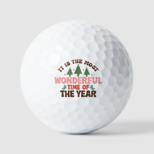 Wunderschöne Zeit Retro Groovy Weihnachtsfeiertage Golfball (Vorderseite)