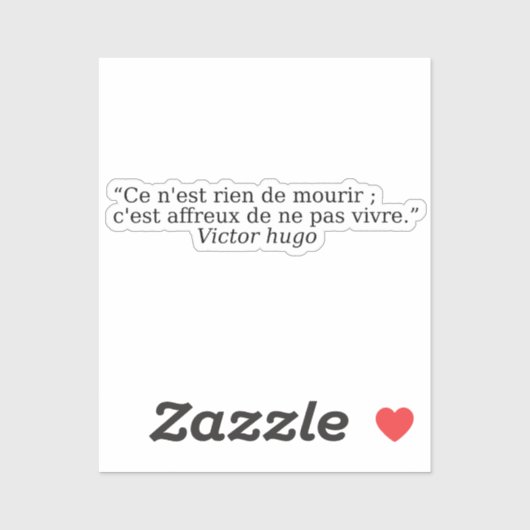 Wunderschöne Zitate von Victor Hugo Aufkleber (Blatt)