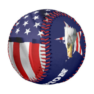 Wunderschöner Adler, die amerikanische Flagge, Sta Baseball