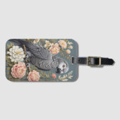 Wunderschöner afrikanischer Grau-Papagei mit elega Gepäckanhänger (Vorderseite (Horizontal))