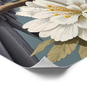 Wunderschöner afrikanischer Grau-Papagei mit elega Poster (Ecke)