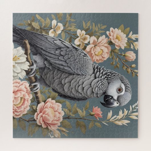 Wunderschöner afrikanischer Grau-Papagei mit elega Puzzle (Horizontal)