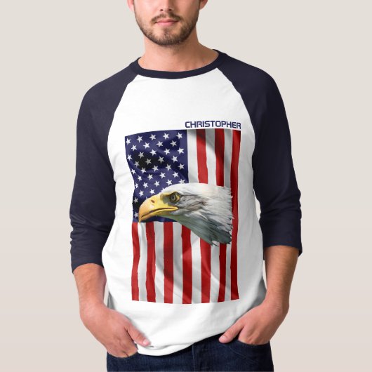 Wunderschöner amerikanischer Adler, The USA Flag, T-Shirt (Vorderseite)