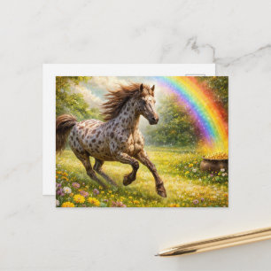 Wunderschöner Appaloosa am Regenbogen Postkarte