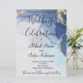 Wunderschöner Aquamariner Minzsäge Kobalt Blauer M Einladung (Stehend Vorderseite)