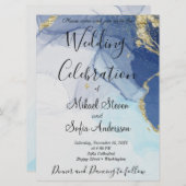 Wunderschöner Aquamariner Minzsäge Kobalt Blauer M Einladung (Vorne/Hinten)