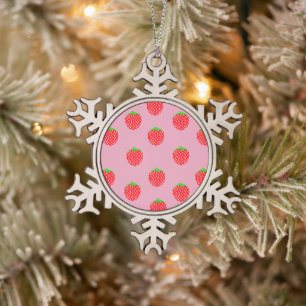 Wunderschöner Beeren-Sommer Schneeflocken Zinn-Ornament