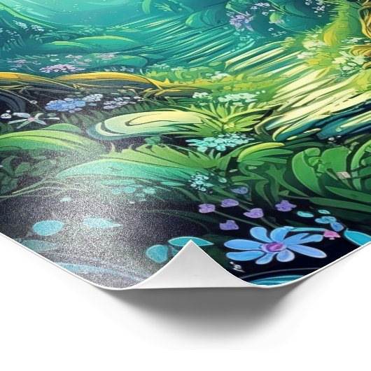 Wunderschöner bewaldeter Park Fotodruck (Ecke)