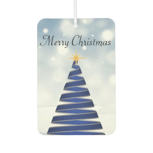 Wunderschöner Blauer Weihnachtsbaum, Schneeflocke Autolufterfrischer (Vorderseite)