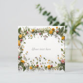 Wunderschöner Blumenrahmen Einladung (Stehend Vorderseite)