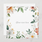 Wunderschöner Blumenrahmen Einladung (Vorne/Hinten)