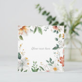 Wunderschöner Blumenrahmen Einladung (Stehend Vorderseite)