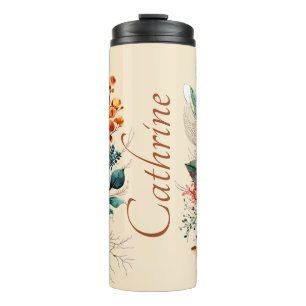 Wunderschöner boho-Herbststrauß personalisiert Thermosbecher