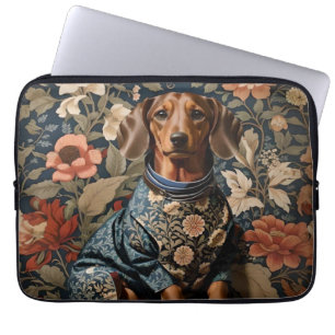 Wunderschöner Brauner Dachshund Dachshund-Porträ Laptopschutzhülle