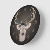 Wunderschöner Bug mit großen Antlers Runde Wanduhr (Winkel)