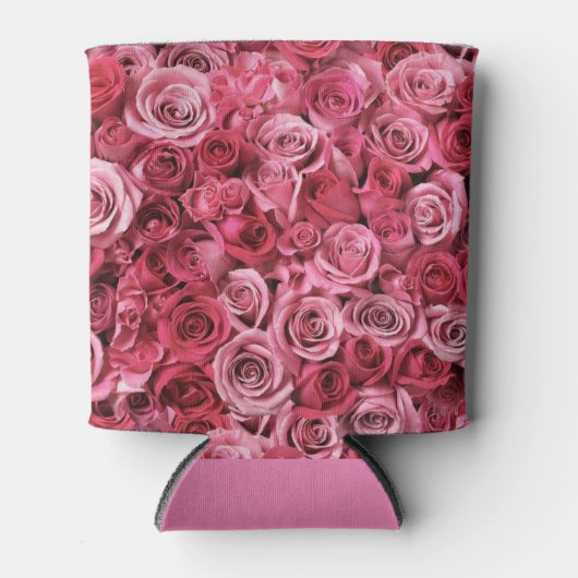 Wunderschöner Cluster von rosa Rosen Dosenkühler (Vorderseite)