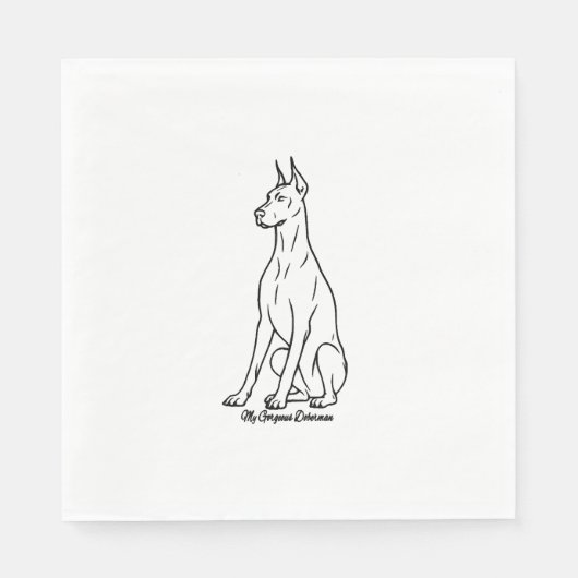 Wunderschöner Dobermann Serviette (Vorderseite)
