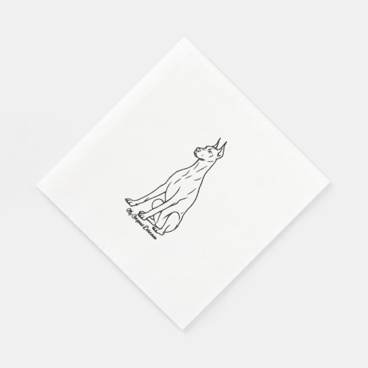 Wunderschöner Dobermann Serviette (Ecke)