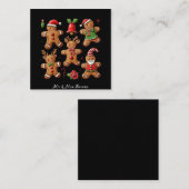 Wunderschöner Doodle von Lebkuchen Feierlich Quadratische Visitenkarte (Vorne/Hinten)