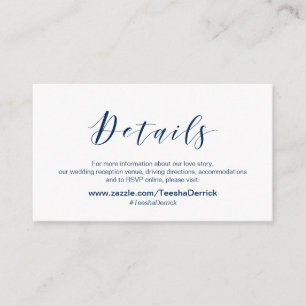 Wunderschöner Eleganter, Navy Blue Schriftart, Det Begleitkarte